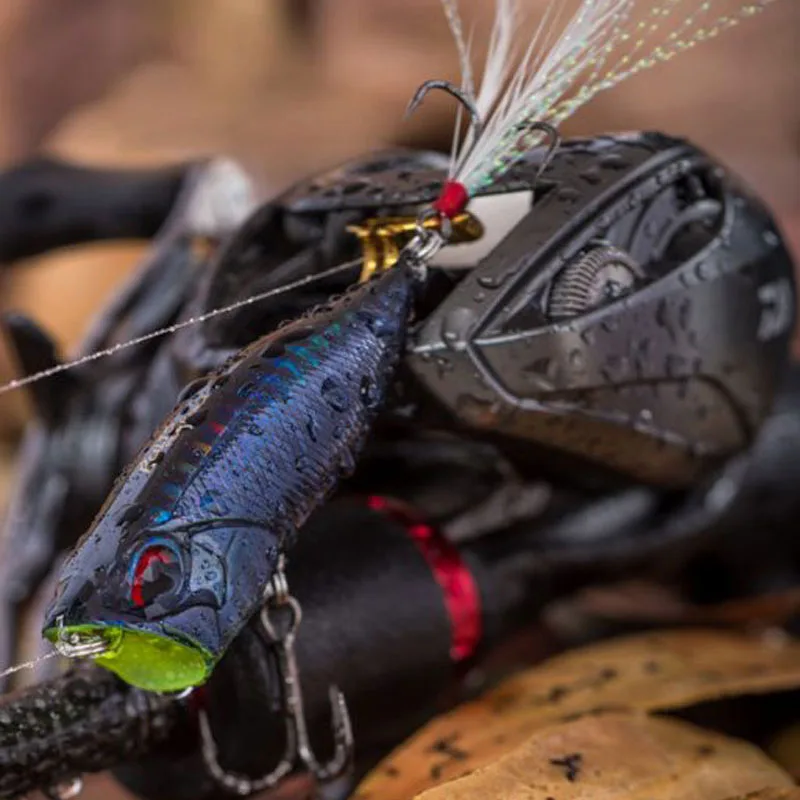 Señuelos de pesca flotantes Topwater Popper cebo 64mm 9G cebo duro Wobblers artificiales aparejos de pesca de plástico accesorios de pesca - imagen 2