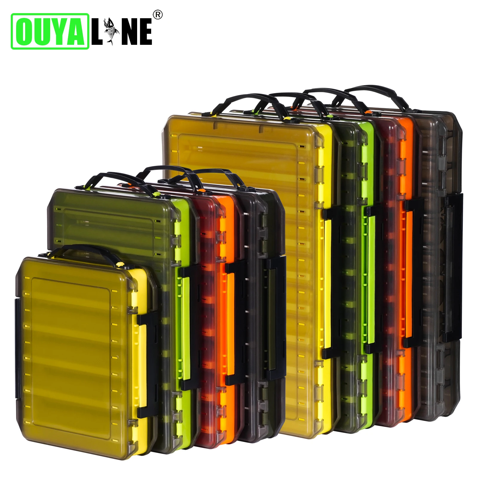 OUYALINE, gran almacenamiento, cajas para anzuelos de señuelo de doble cara, caja de aparejos de pesca, contenedor de cebos, estuche de almacenamiento, accesorios de pesca