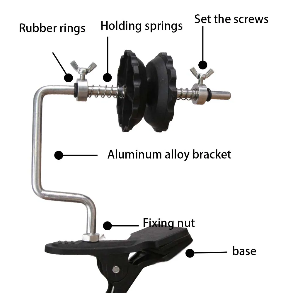JSFUN-enrollador de sedal de pesca portátil, carrete negro con Clip, herramienta para aparejos, enrollador para pesca, deportes al aire libre, 1 ud. - imagen 3