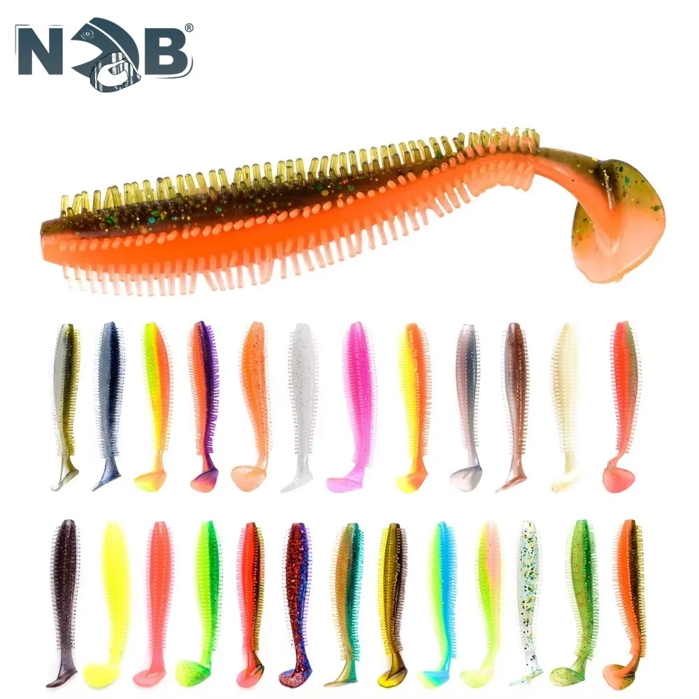 NGB 9/12cm cebo de silicona olor suave señuelo de pesca 4-5 Uds Jigging gusano Shad cebo de pesca Artificial para Wobblers de lubina