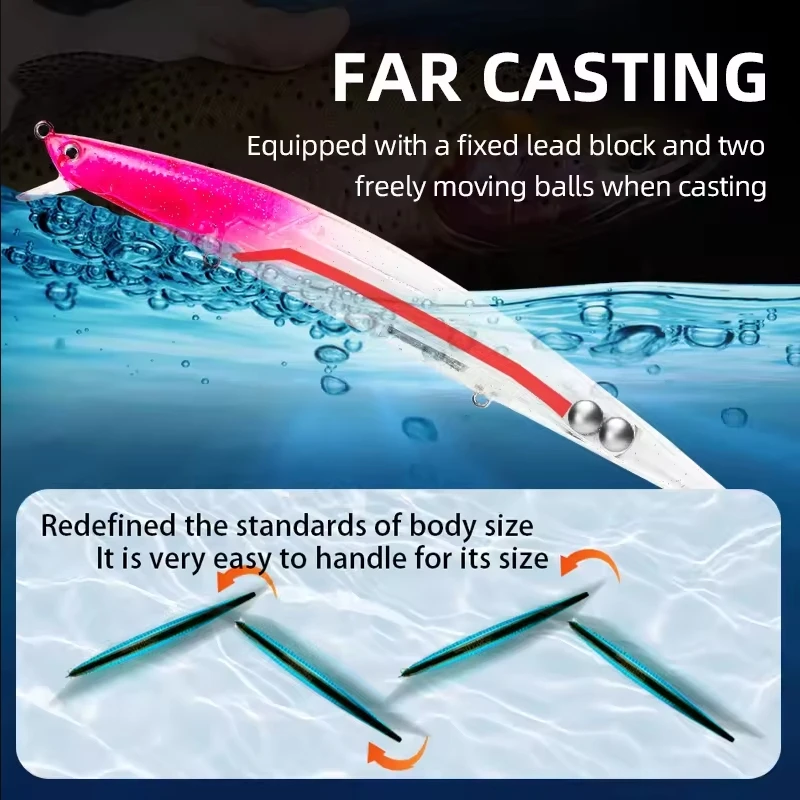 M175 BEARKING PRO 175mm 27,7g Señuelos de pesca de calidad cebo duro flotante Wobblers de calidad delgada aparejos de cebo Artificial Minnow - imagen 3