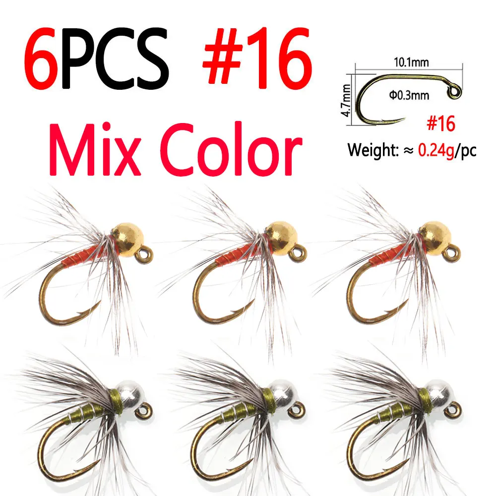 6PCS Mix Color Sz 16