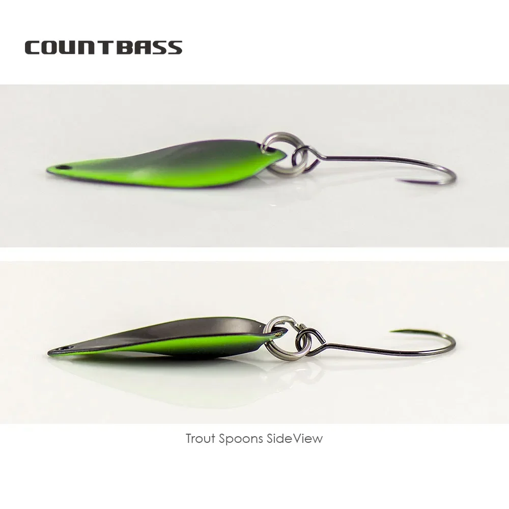 COUNTBASS 1 pieza 3/64oz 1,2g señuelo de pesca con cuchara de fundición para trucha con anzuelo sin púas - imagen 3