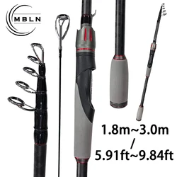Caña giratoria de fibra de carbono 2,4 m para pesca en surf