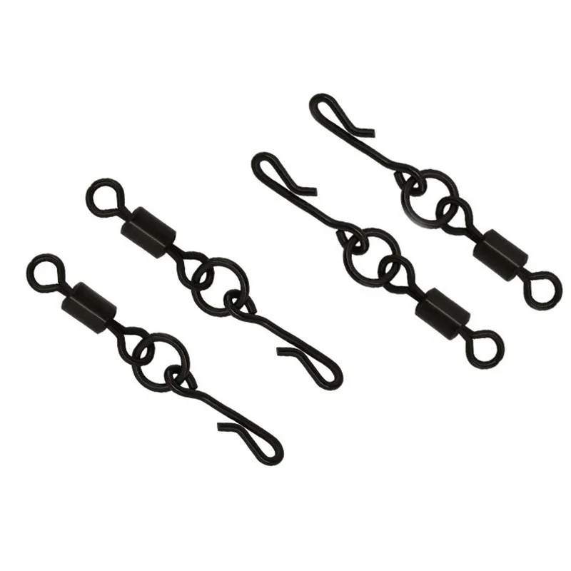 Aparejos de pesca giratorios mate con conector de cambio rápido, anillo sólido, círculo a presión, accesorios de carpa, 200 piezas - imagen 2