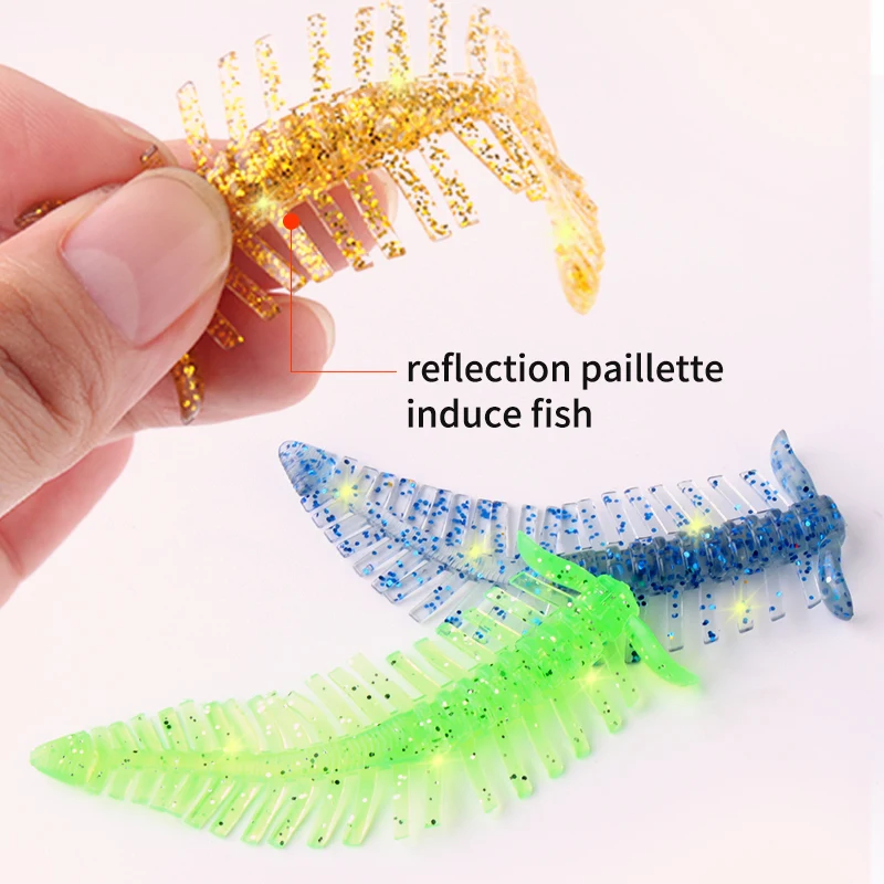 Ruke Solf cebos 6 unids/lote señuelos longitud 80mm 2,5 g/pc truchas de lubina TPE aparejos de pesca señuelos de agua salada cebos juego de señuelos de pesca aparejos - imagen 5