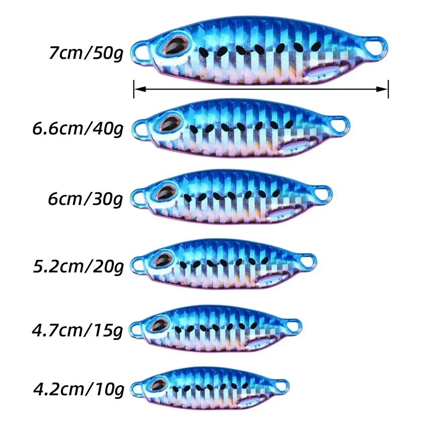 19 Uds plantilla de Metal Kit de señuelo de pesca de mar giratorio 40g 60g plantilla lenta Shore Casting Jigging señuelo trucha atún pescado aparejos de cebo Artificial - imagen 4