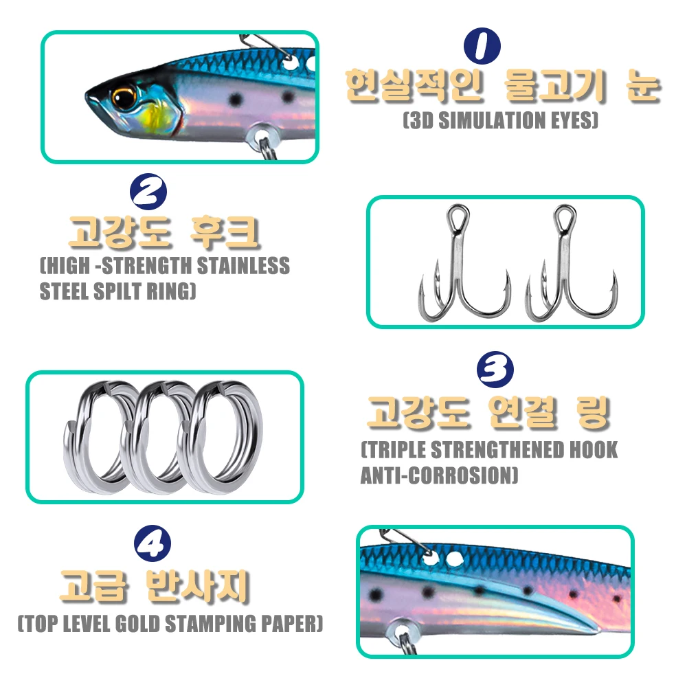 Señuelo de Pesca con vibración de Metal, cebos de 110mm, 45g, hundimiento, Lucio, lubina, Isca, cebo Artificial para lubina, plantilla de aguas profundas, accesorios de Pesca - imagen 3