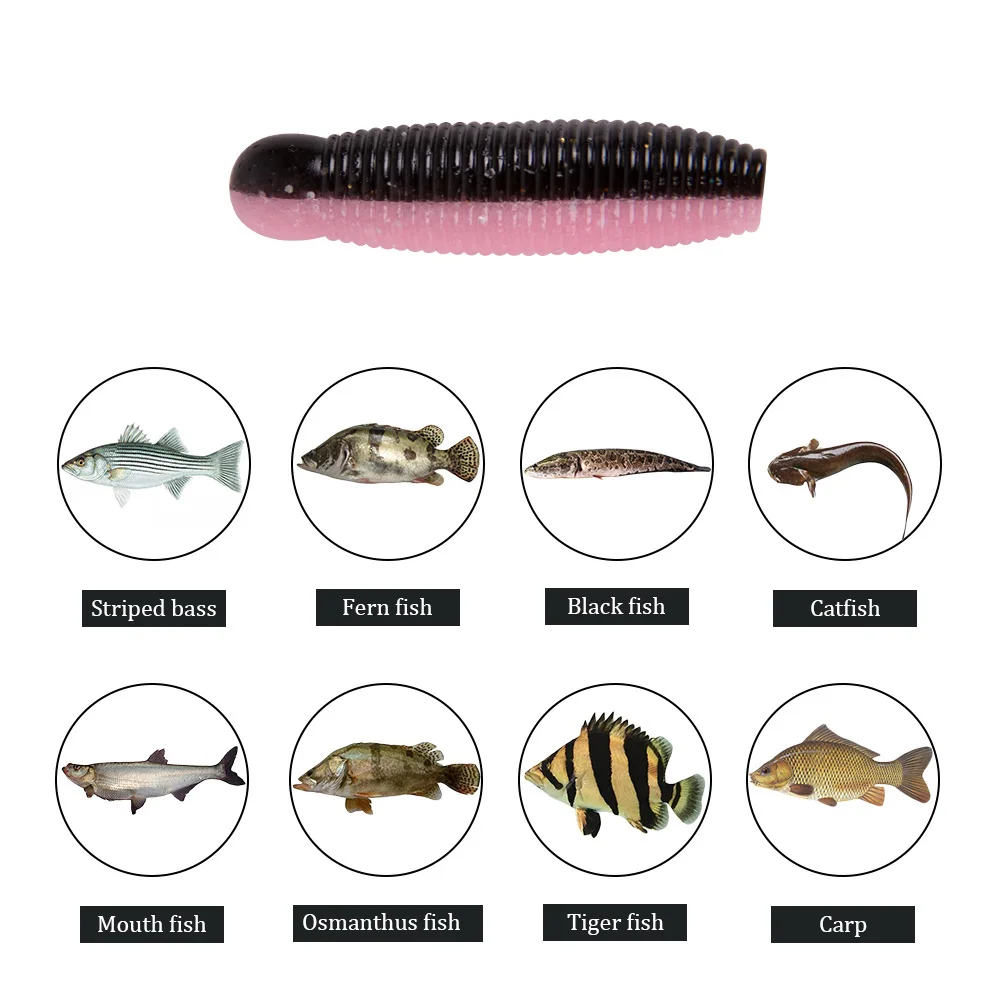 Señuelo de plástico blando de hundimiento lento para pesca, cebo Jigging de gusano para aparejo de Ned, aparejo loco, aparejo de delicadeza, pez gato, perca, lubina, 8/10 piezas - imagen 5