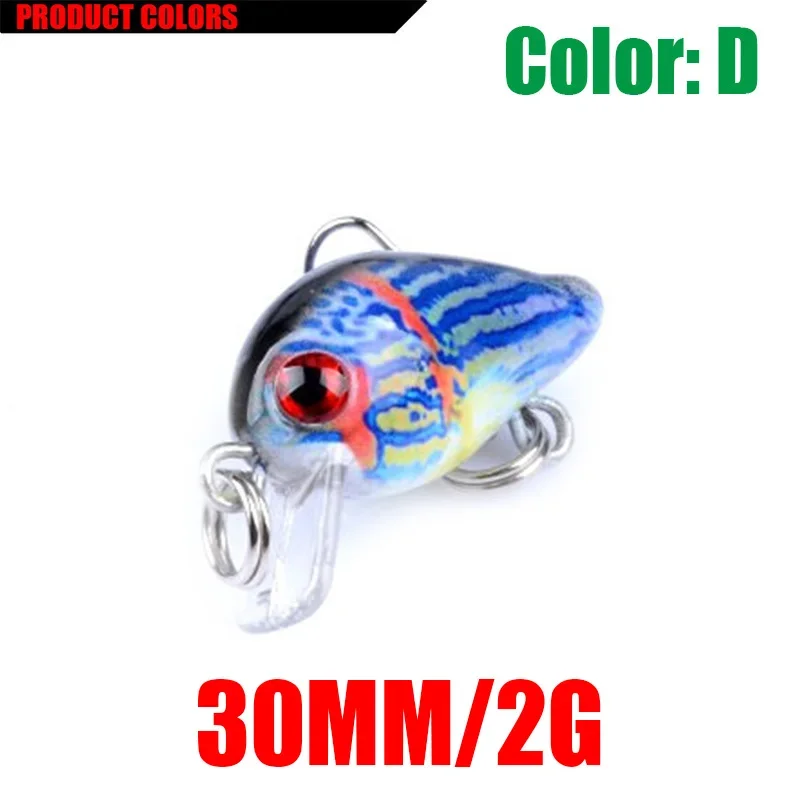 1 Pc nuevo señuelo de Pesca 3cm 2g Crankbaits hundimiento Micro duro Pesca cebos artificiales Mini Minnow señuelos para Lucio trucha aparejos - imagen 5