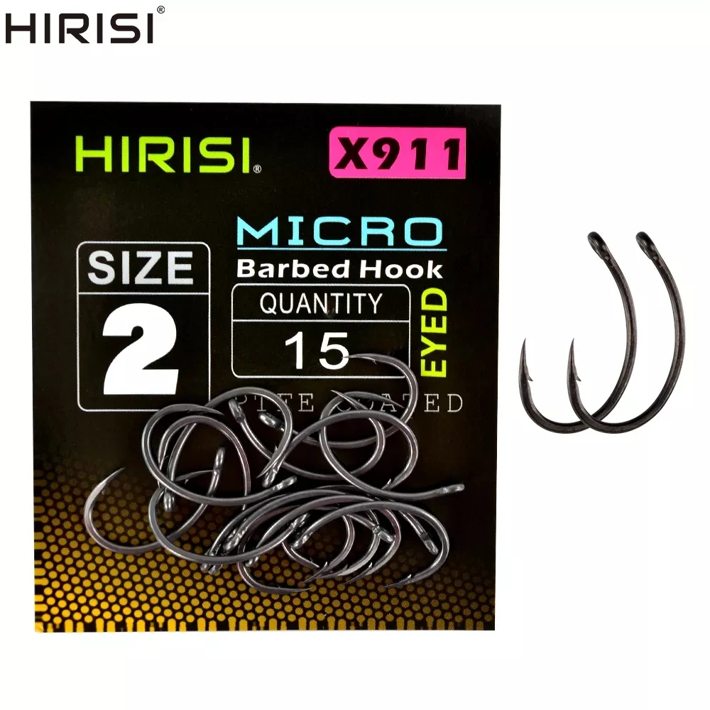 Hirisi X911 Anzuelos de carbón con micro púas PTFE para carpa