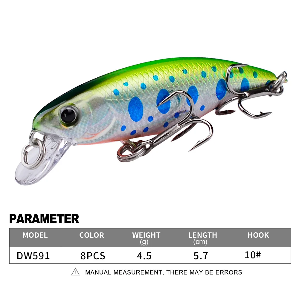 PROBEROS-señuelo de pececillos Wobblers, señuelos de plástico duro con ojos 3D, Crankbait, aparejos de pesca de 5,7 cm/2,24 pulgadas-4,5g, accesorios de pesca, 1 unidad - imagen 3