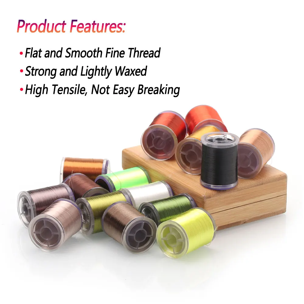 Bimoo-hilo superfino de alta resistencia para atar moscas, Material de nailon suave y ligeramente encerado, Material para atar moscas húmedas y secas, 250 yardas, 75D - imagen 4