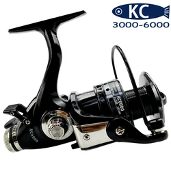 Carrete de pesca giratorio serie KC3000-6000, carrete de Metal de calidad sin espacio, rueda de alta fundición, relación de velocidad de agua salada 5,2: 1 para carpa y lubina
