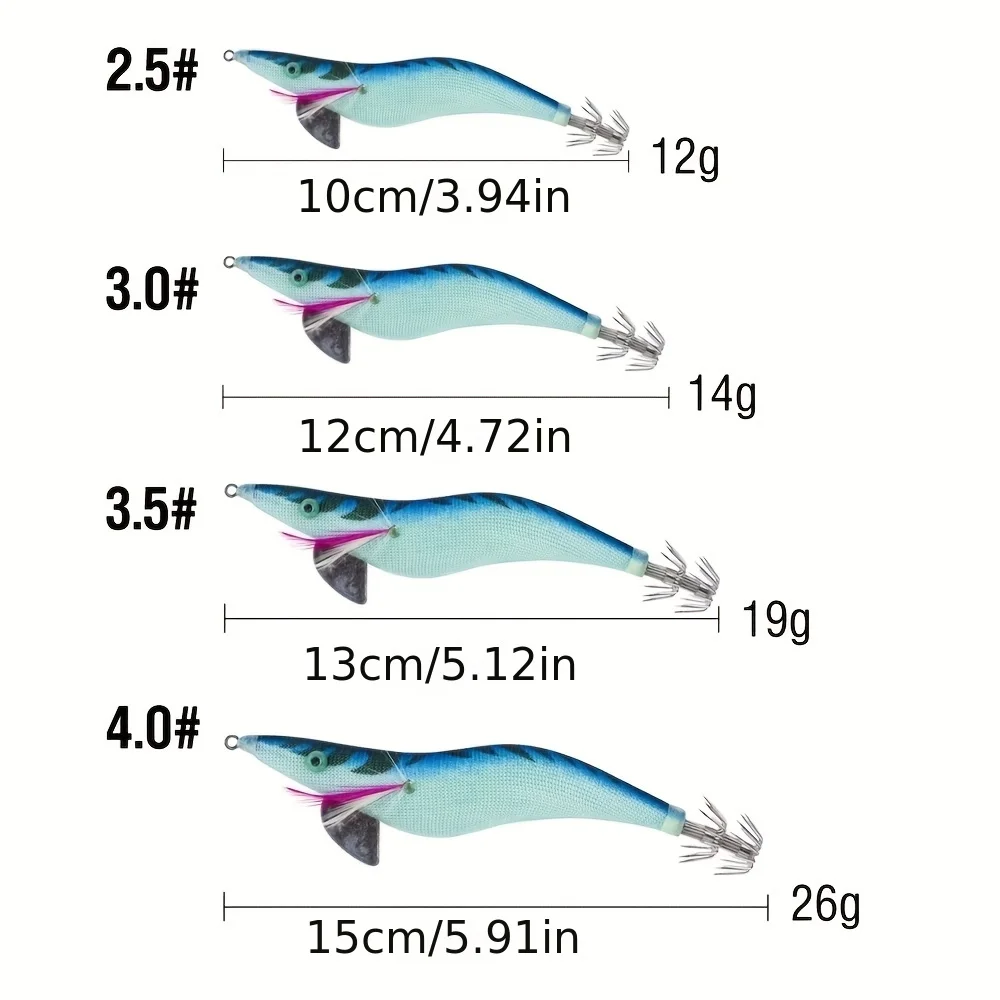 Plantillas Calamar Luminosas – Señuelos para gambas y camarones - imagen 3