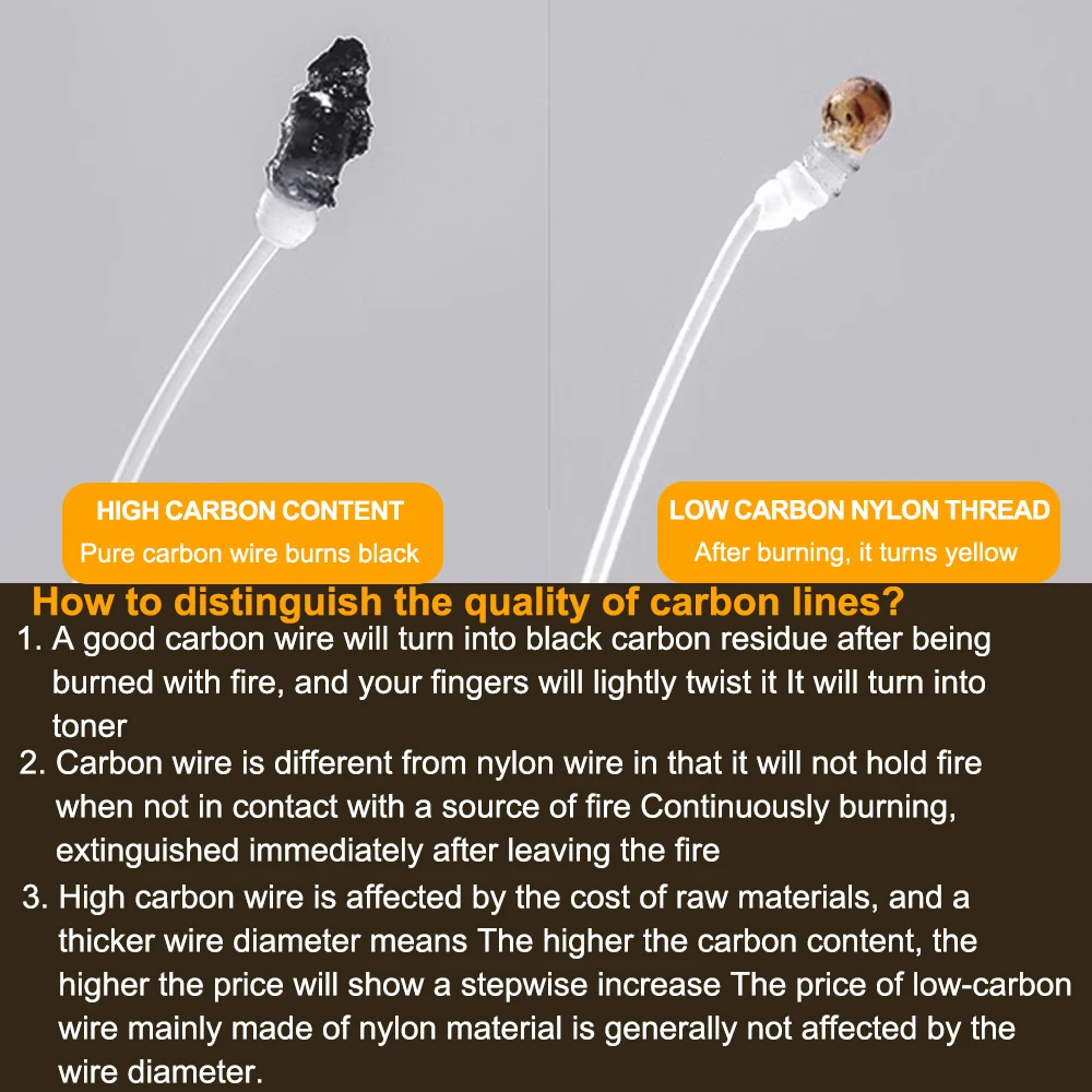 100% línea de pesca de fibra de carbono 50M 0,14 MM-0,60 MM hundimiento línea de pesca de fluorocarbono accesorios de señuelo líder 5.5LB-62.7LB - imagen 4