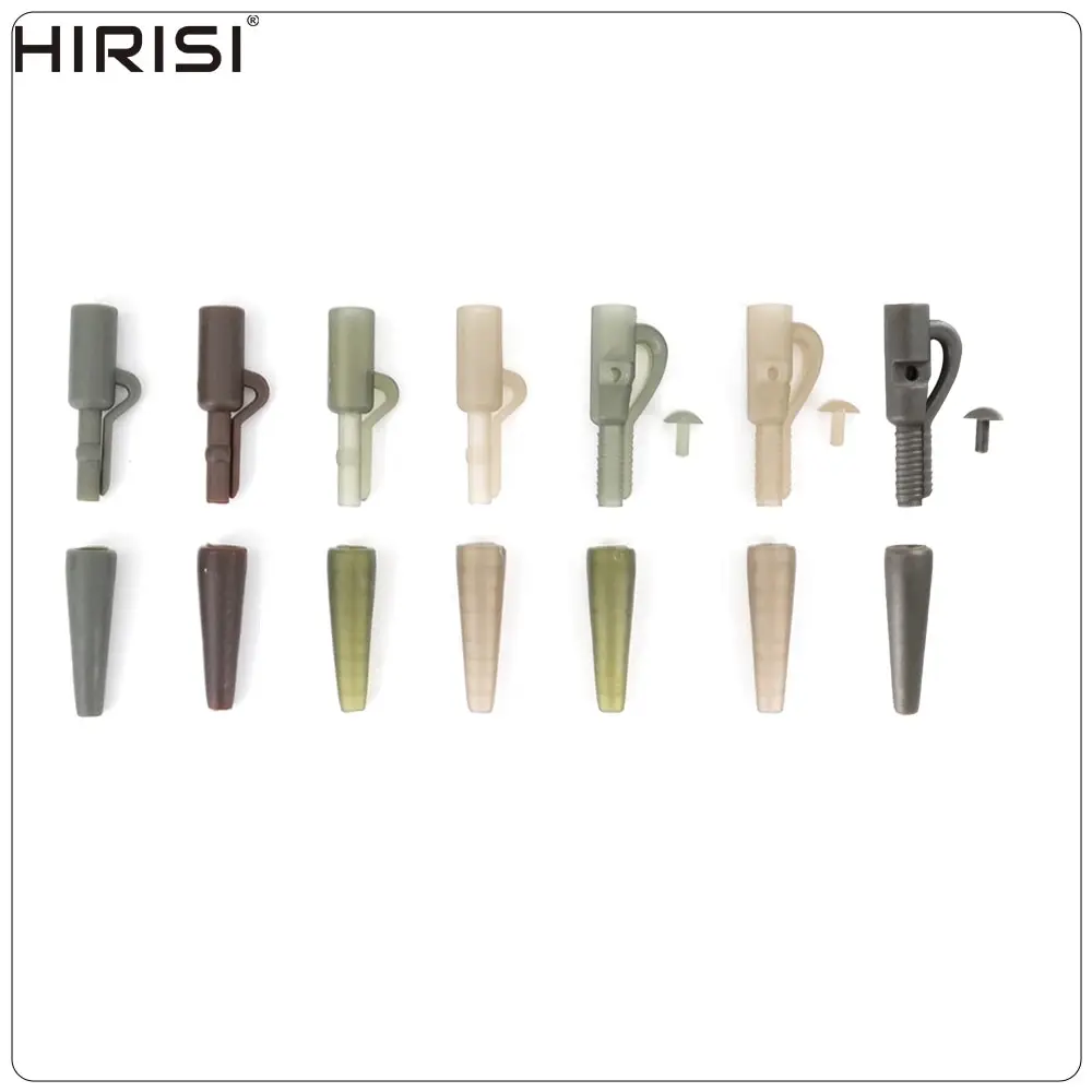 Hirisi 12 juegos de Clips de plomo de seguridad para pesca de carpa y cola de goma para aparejos de pesca de carpa, accesorios de pesca de carpa