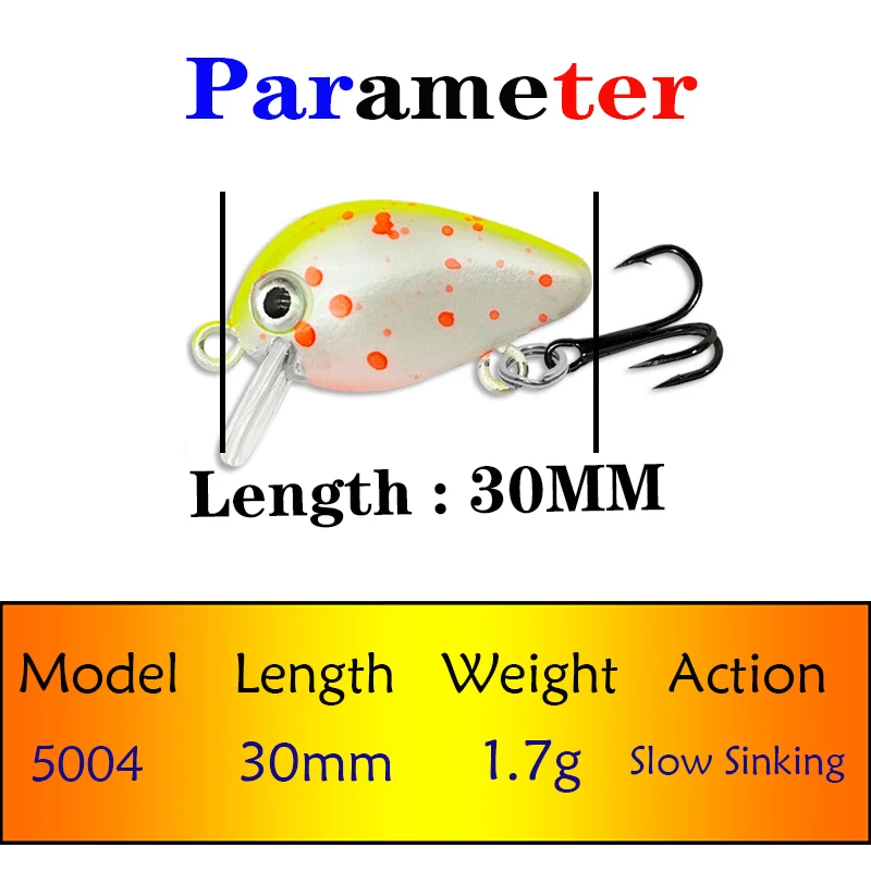 Testar-Señuelos de Pesca Micro Minnow, 30mm, 1,7g, hundimiento lento, Crankbaits de fundición larga, cebo Artificial para Lucio, trucha - imagen 2