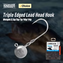Kingdom 15 Uds anzuelos Jighead 3,5g 5g 7g 10g 14g 3X gancho de Triple filo de acero con alto contenido de carbono reforzado accesorios de aparejos de pesca