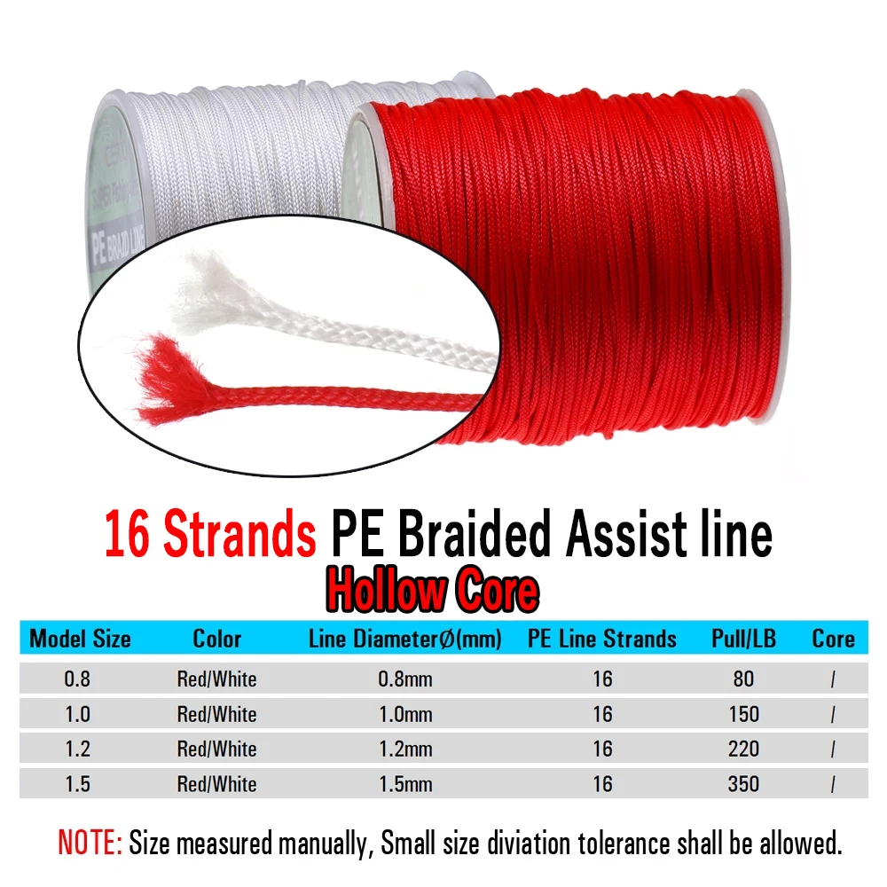 Wifreo-ganchos de ayuda trenzados de PE, 100 metros, 8/16 hebras, línea de pesca de agua salada, anzuelo de Jigging, señuelo de curricán DIY, línea atada, cuerda/cable - imagen 5