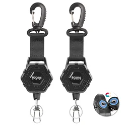 Booms Fishing RG5 llavero retráctil mosquetón Retractor Zinger de alta resistencia 90cm cordón de alambre de acero telescópico accesorios de herramientas