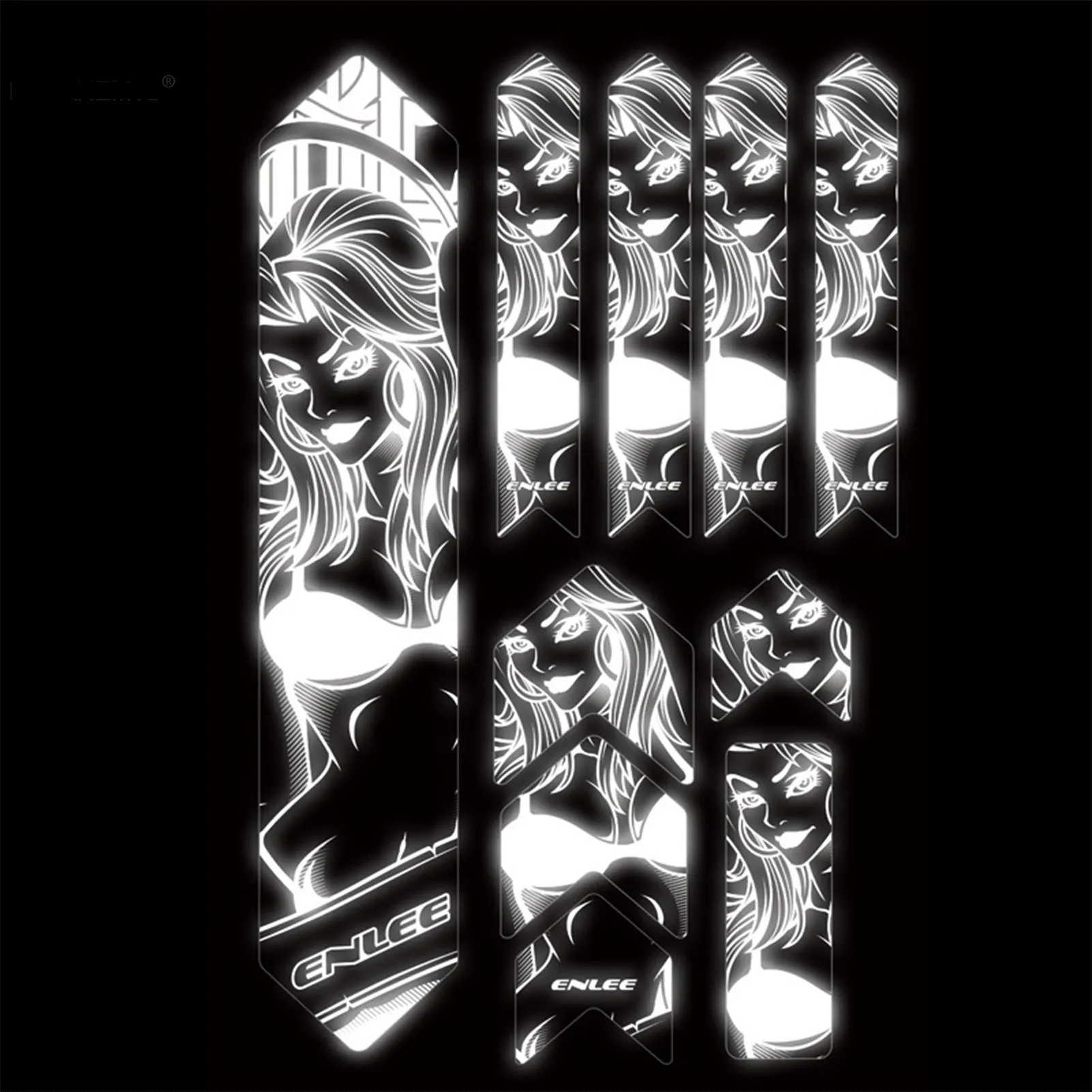 Pegatinas reflectantes de moda para ciclismo, pegatina de modificación luminosa para bicicleta, motocicleta, monopatín, accesorios de decoración para bicicleta - imagen 2