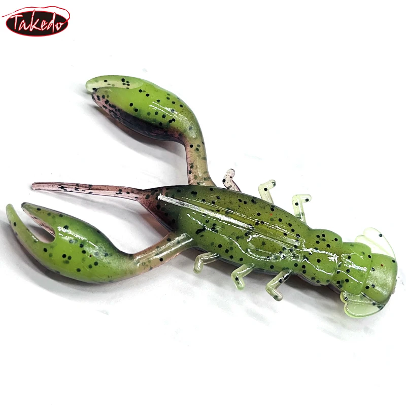 TAKEDO 5 uds 6CM 4G cebos de langosta artificiales TPR Señuelos de Pesca cebo suave flotante señuelo de camarón para Tilapia cabeza de serpiente pez mandarín - imagen 4