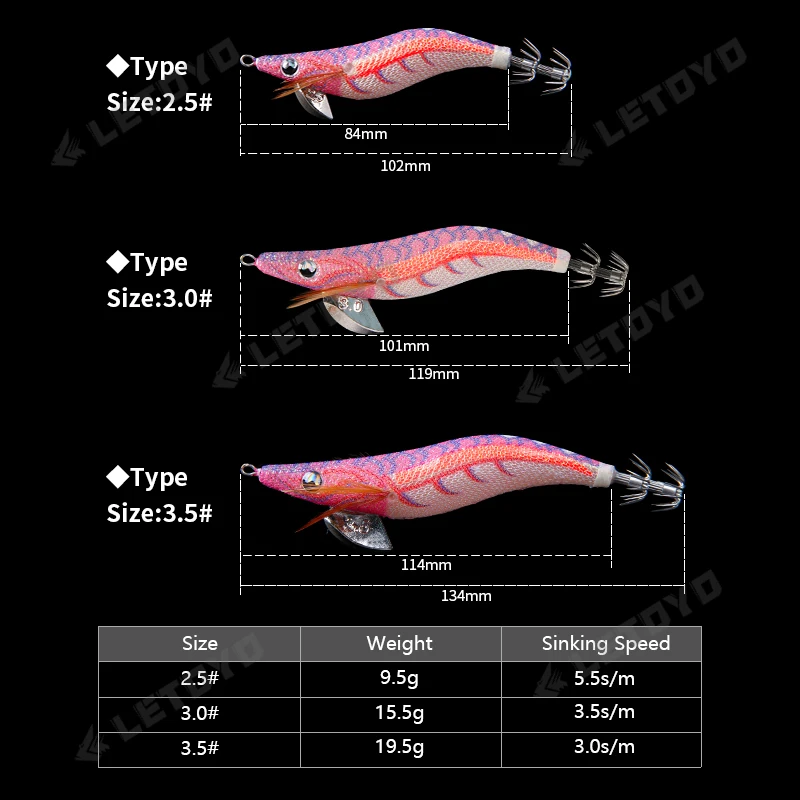 LetoYO Señuelo Egi luminoso multicolor – Para calamar - imagen 5