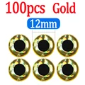 100pcs Gold 12mm
