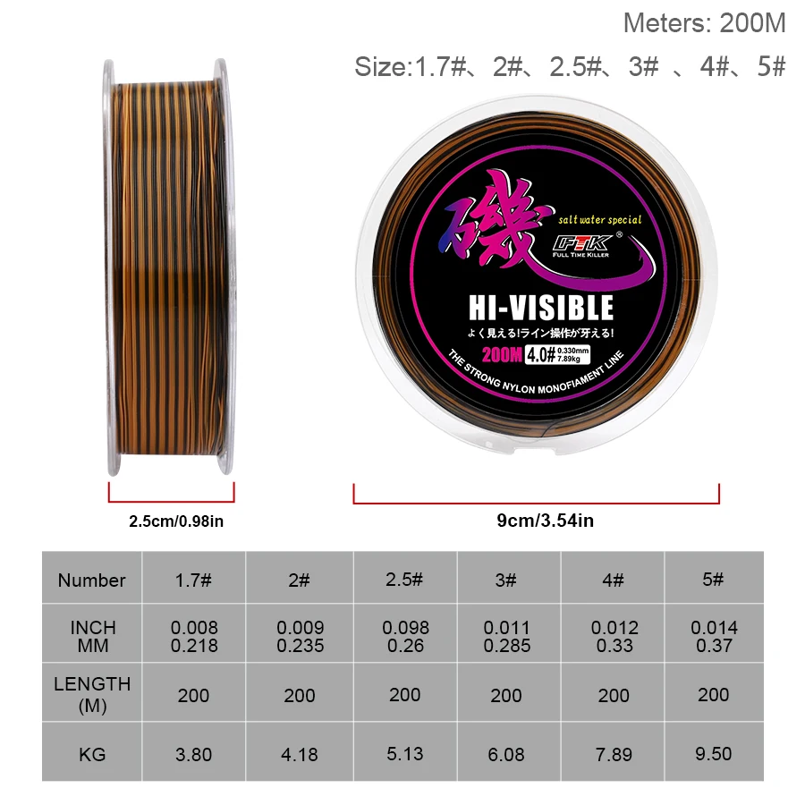 FTK-sedal de pesca en roca, barco Semi flotante de 200m para pesca en agua salada marina, equipo de pesca súper resistente al desgaste y fuerte - imagen 3