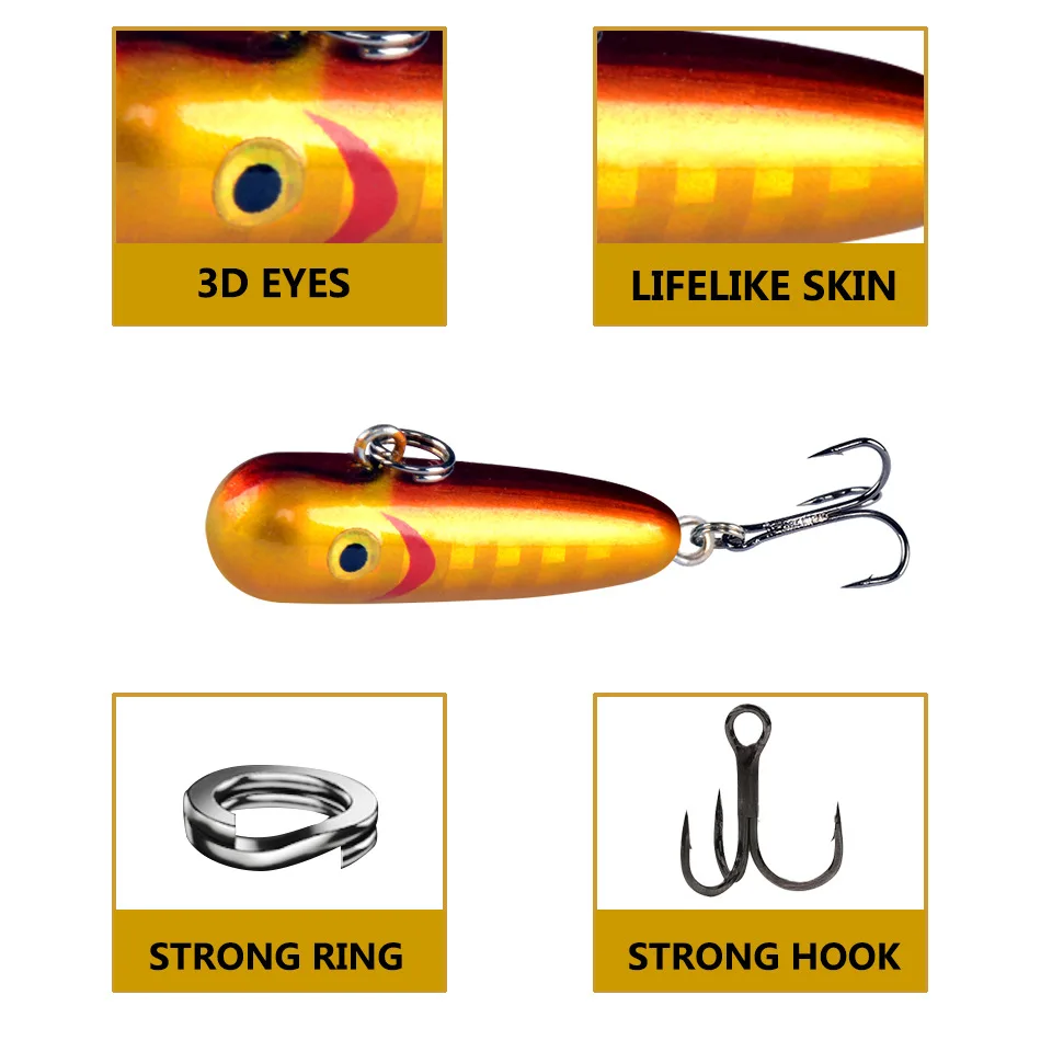 Cebo biónico de Color aleatorio, 1 unidad, lápiz de hundimiento pequeño-3cm-2.5g, perfecto para pesca en agua dulce y salada, atrae peces con facilidad - imagen 2