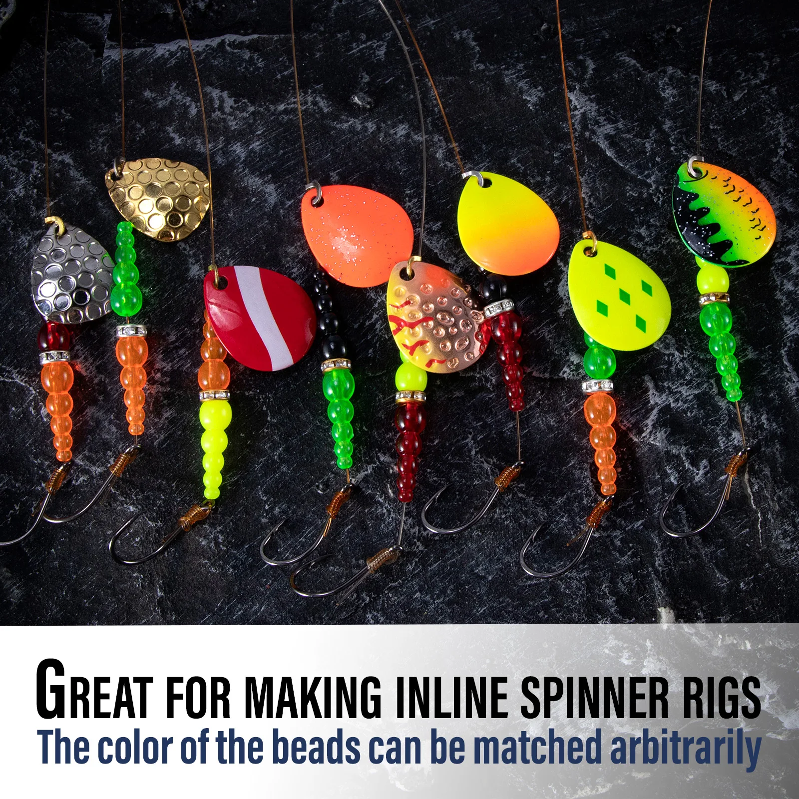 Spinners para trucha y lucioperca – Cuchillas Colorado con cuentas - imagen 5