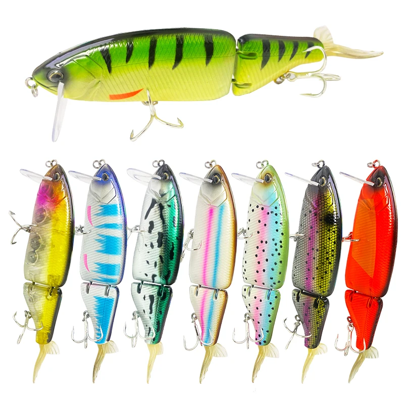 Señuelos de Pesca de pececillos grandes multiarticulados, cebo duro Artificial, cola de silicona realista, Wobbler de plástico, 160mm, 59g, 2 secciones - imagen 4
