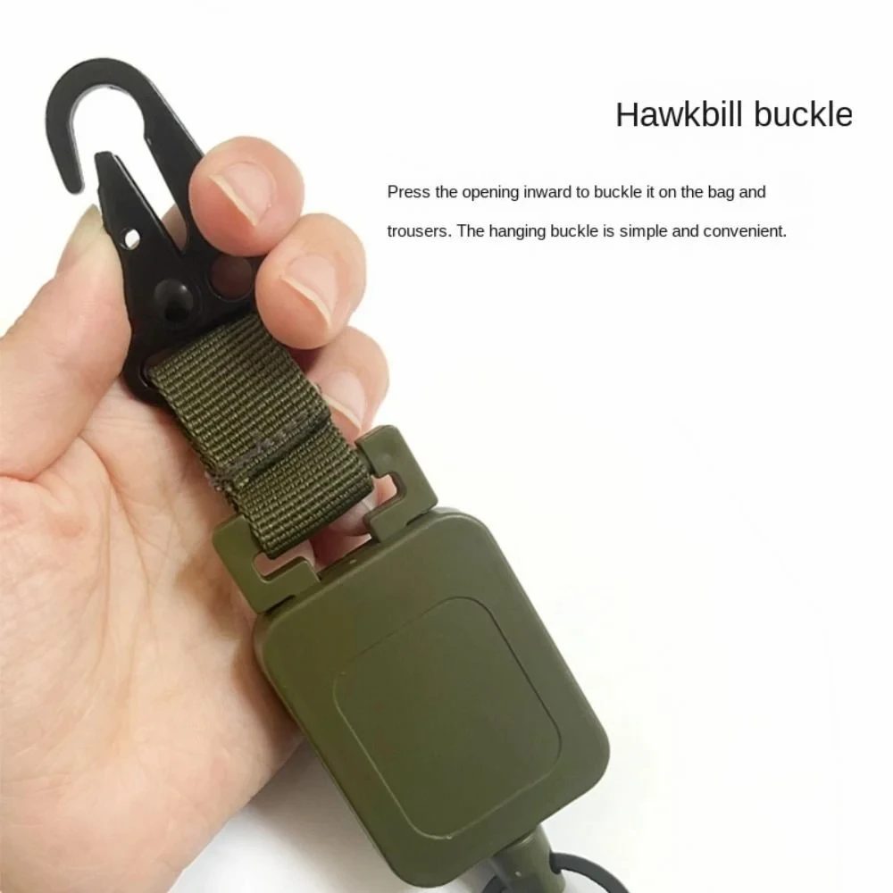 Hebilla de cuerda para llave antirrobo, hebilla para pesca al aire libre, cuerda para llave retráctil, llavero, cadena de cuerda de alambre de acero, herramienta multiusos - imagen 4