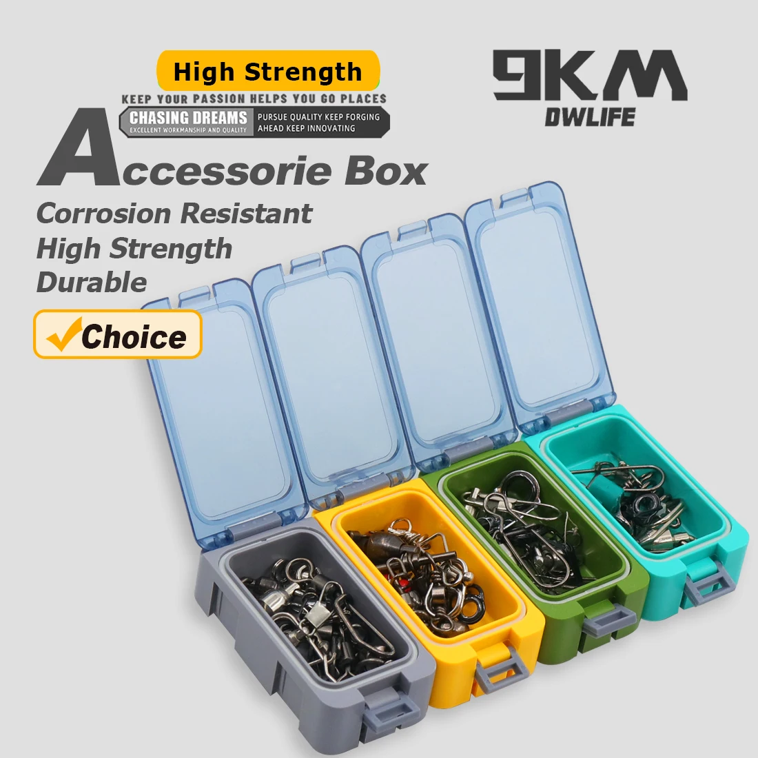 Mini caja de almacenamiento de accesorios de pesca, contenedor de anzuelos portátil, organizador de compartimentos para señuelos, 9KM