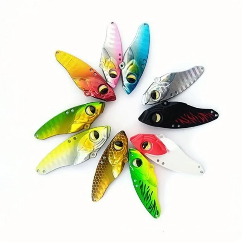 Señuelo de pesca de Metal Vib, señuelo de hoja que se hunde, cebos de vibración, ojos 3D, Vibe Artificial para pesca de lubina, perca, perca, Swimbait, 1 ud. - imagen 5