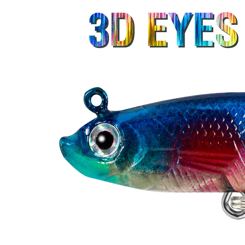 Señuelos de silicona blandos Wobbler, cebo Artificial, señuelo de pesca de silicona, lubina, carpa, pesca, cuchara de plomo, plantilla, aparejos de señuelo, 5 uds. - imagen 4