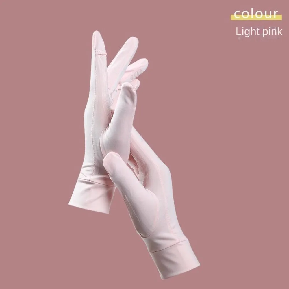 Nuevos guantes de protección UV de poliamida, protección solar, guantes cortos transpirables, guantes elásticos de protección solar para mujer