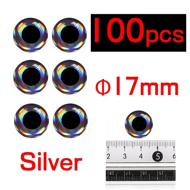 Silver 100pcs 17mm