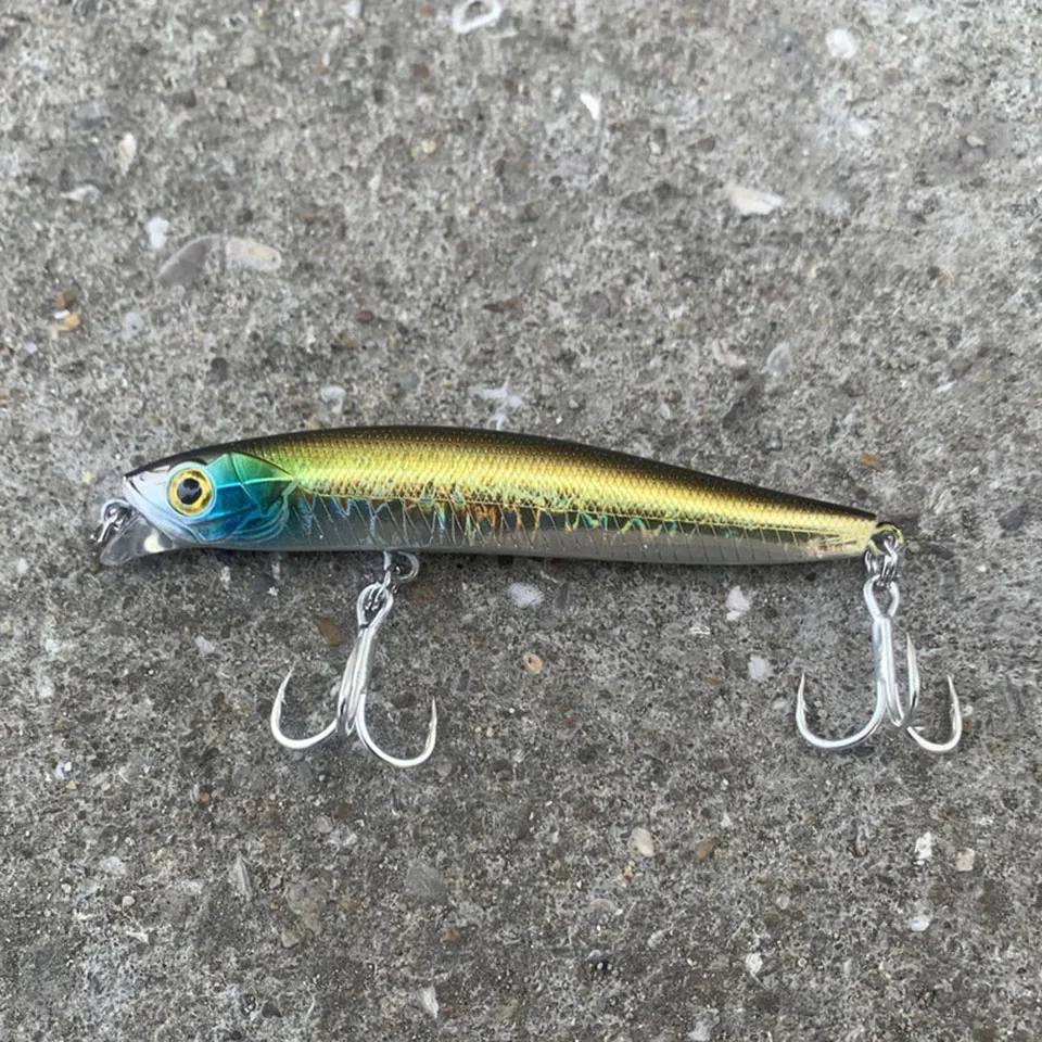 WALK FISH-señuelo de pesca Minnow, Lucio de fundición larga, 2 anzuelos, cebo duro de carrera completa, cebo de manivela Tremor, Wobbler, Jerkbait, Rockfishing - imagen 5