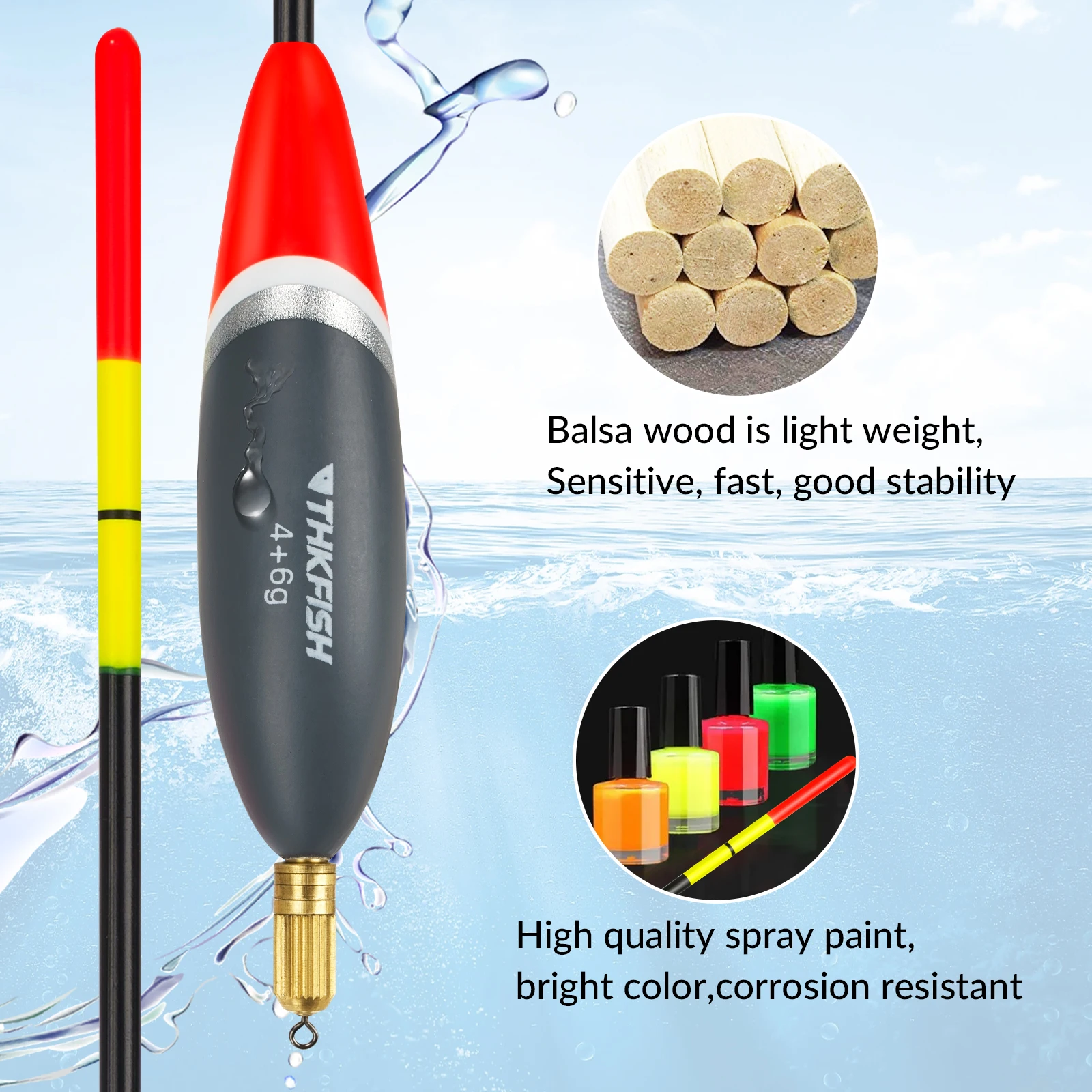 Flotadores deslizantes THKFISH – Balsa con contrapeso para carpa - imagen 3
