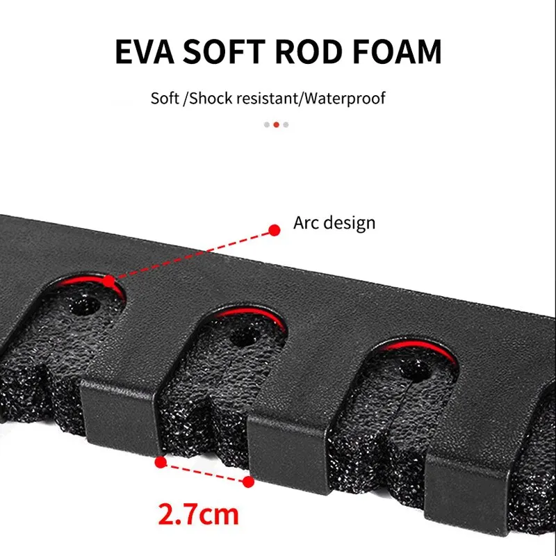 Soporte de caña de pescar vertical de 2 piezas, soporte de barra de pared, hasta 6 varillas, herramienta de almacenamiento de montaje en pared - imagen 3