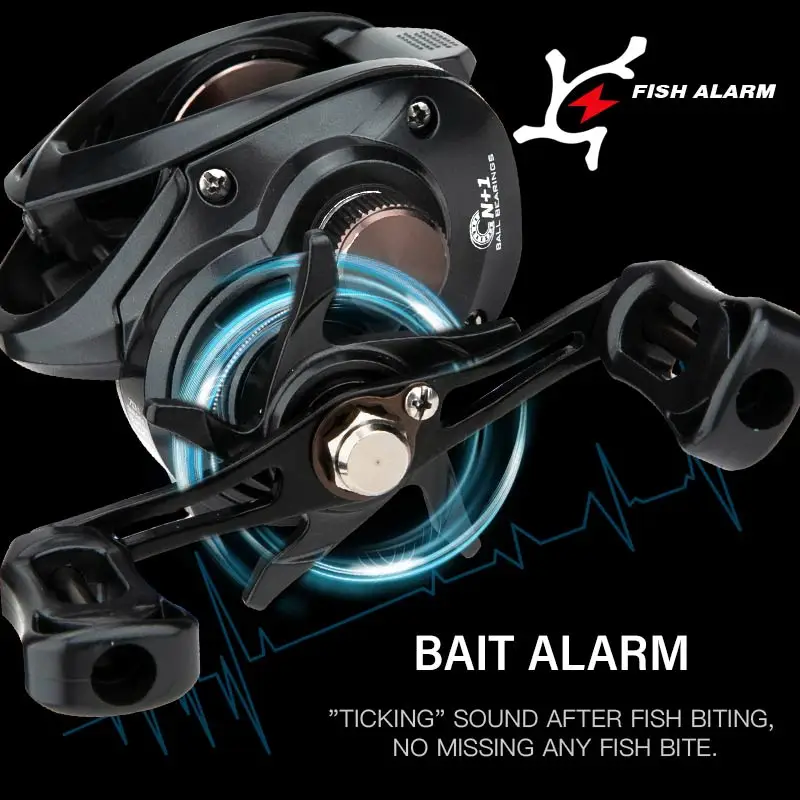 Carrete de pesca de fundición de cebo, sistema de freno magnético de arrastre de 7kg, 7,0:1, aparejos de pesca ultraligeros, pesca de carpa, trucha y lubina - imagen 3