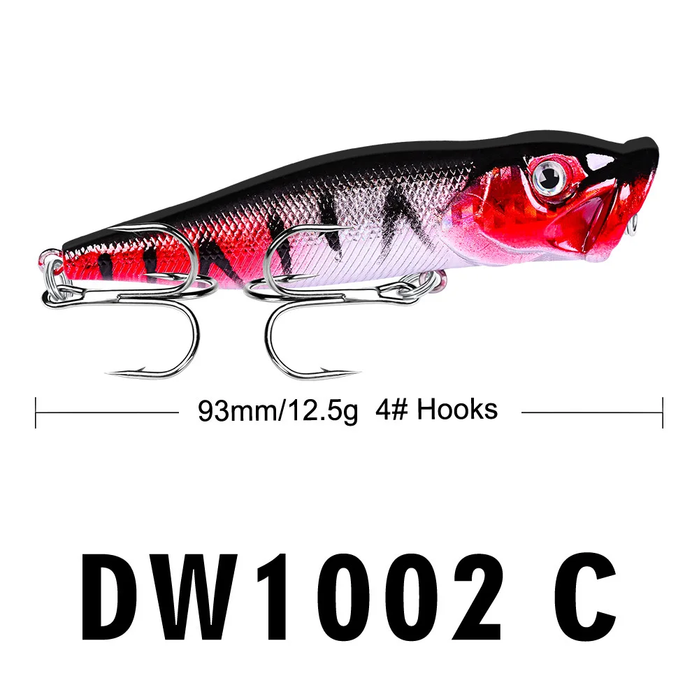 Venta caliente Popper señuelo Topwater cebo de pesca cebo duro 93mm/12,5g Wobblers artificiales aparejos de pesca de plástico herramientas FLYSAND - imagen 5