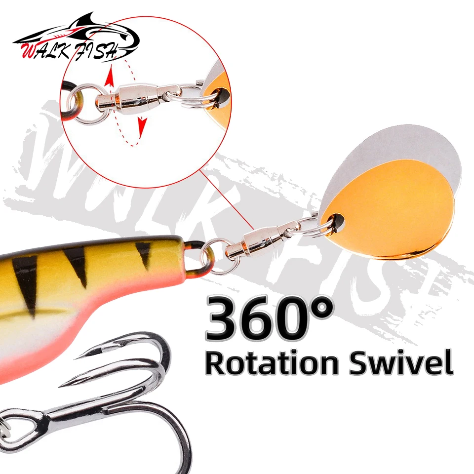 WALK FISH 1 Uds 5g-25g nuevo Metal VIB señuelo de pesca Spinner hundimiento cuchara giratoria Crankbait doble lentejuelas cebos aparejos de pesca - imagen 3