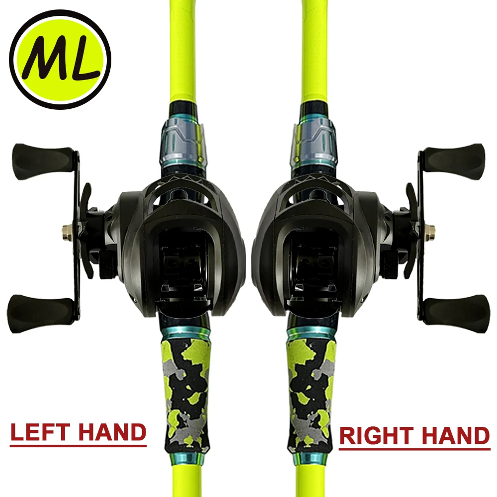 Juego combinado de carrete de caña de pescar seccional portátil, poste de fundición de 1,8 m y 2,1 m con carrete de Baitcasting, relación de engranaje 7,2: 1 para señuelo, Pesca de lubina - imagen 3