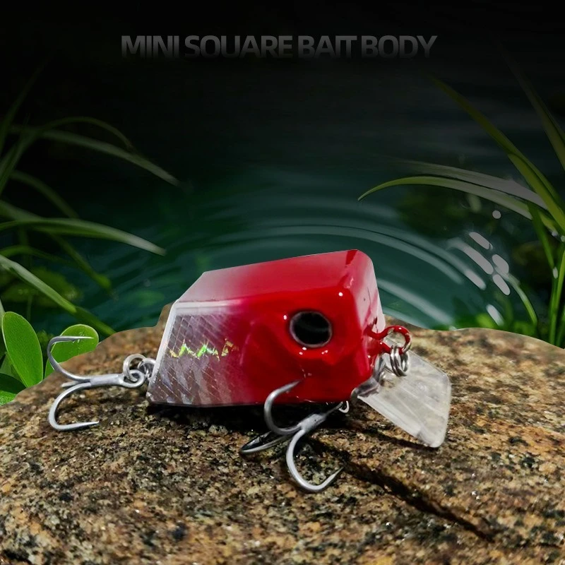Color aleatorio 1 pieza Crankbait cuadrado 4,5 cm/1,77 pulgadas 7g cebo biónico aparejos de pesca Señuelos de pesca cebo - imagen 2