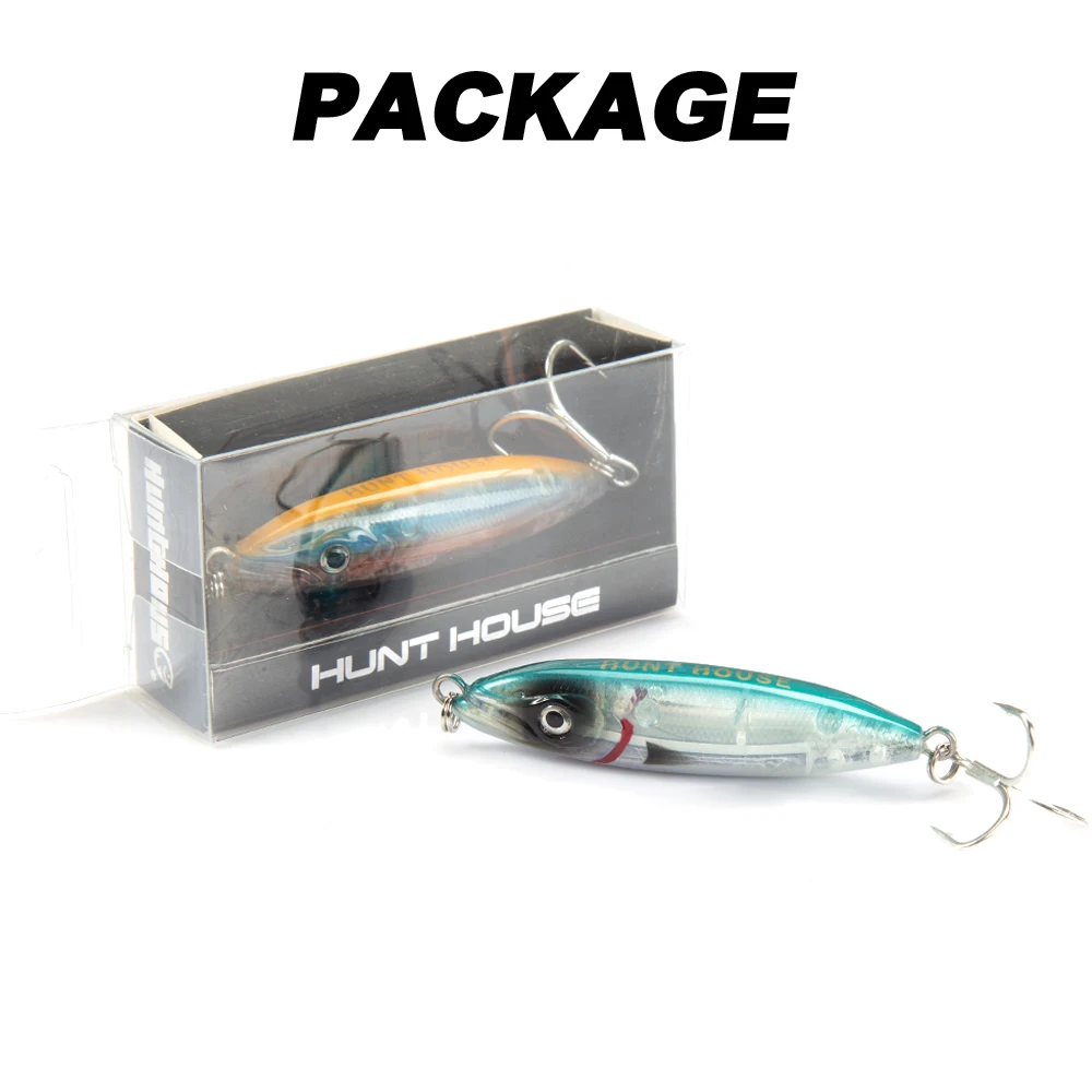 Hunthouse Wobly lápiz señuelo de pesca hundimiento lento Wobblers cebo duro Trolling 62mm 16,8g agua salada para trucha aparejos de lubina LW540 - imagen 4