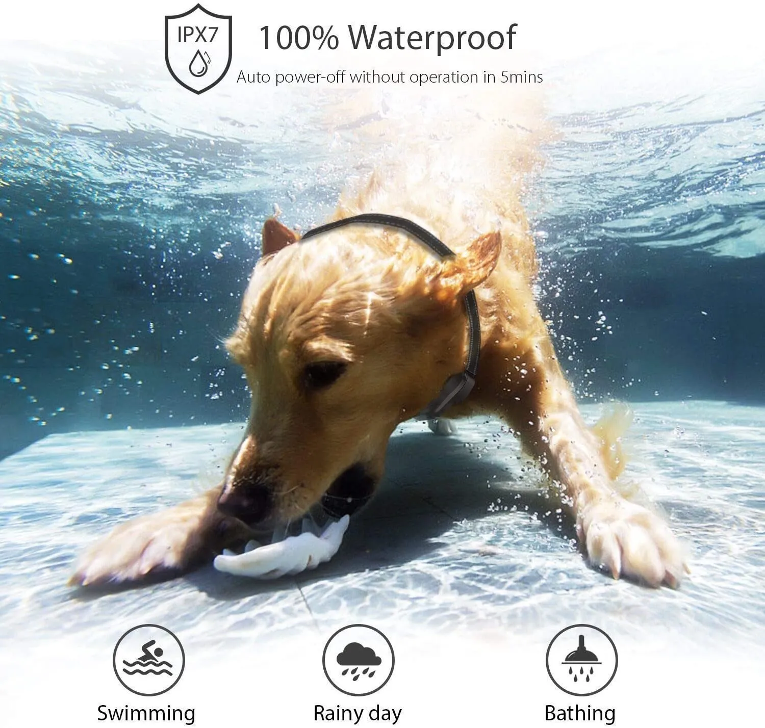 Collar de choque para perro walkie-talkie, Collar de entrenamiento para perros grandes, medianos y pequeños, impermeable, recargable, vibración - imagen 5