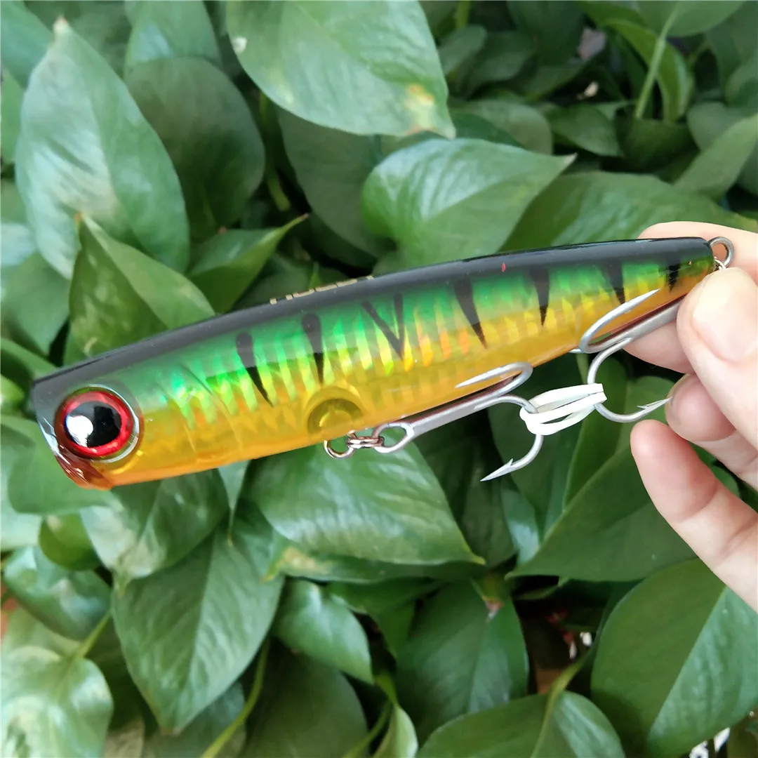 Señuelo de pesca Noeby Popper, 105mm, 24g, Wobblers Topwater, cebo duro Artificial flotante, buena acción para aparejos de pesca de lubina y atún marino - imagen 4